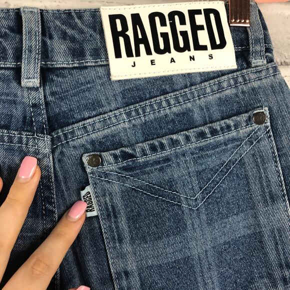 Ragged Priest Plaid Jeans Medium Wash Sz. 26 - Picture 8 of 11